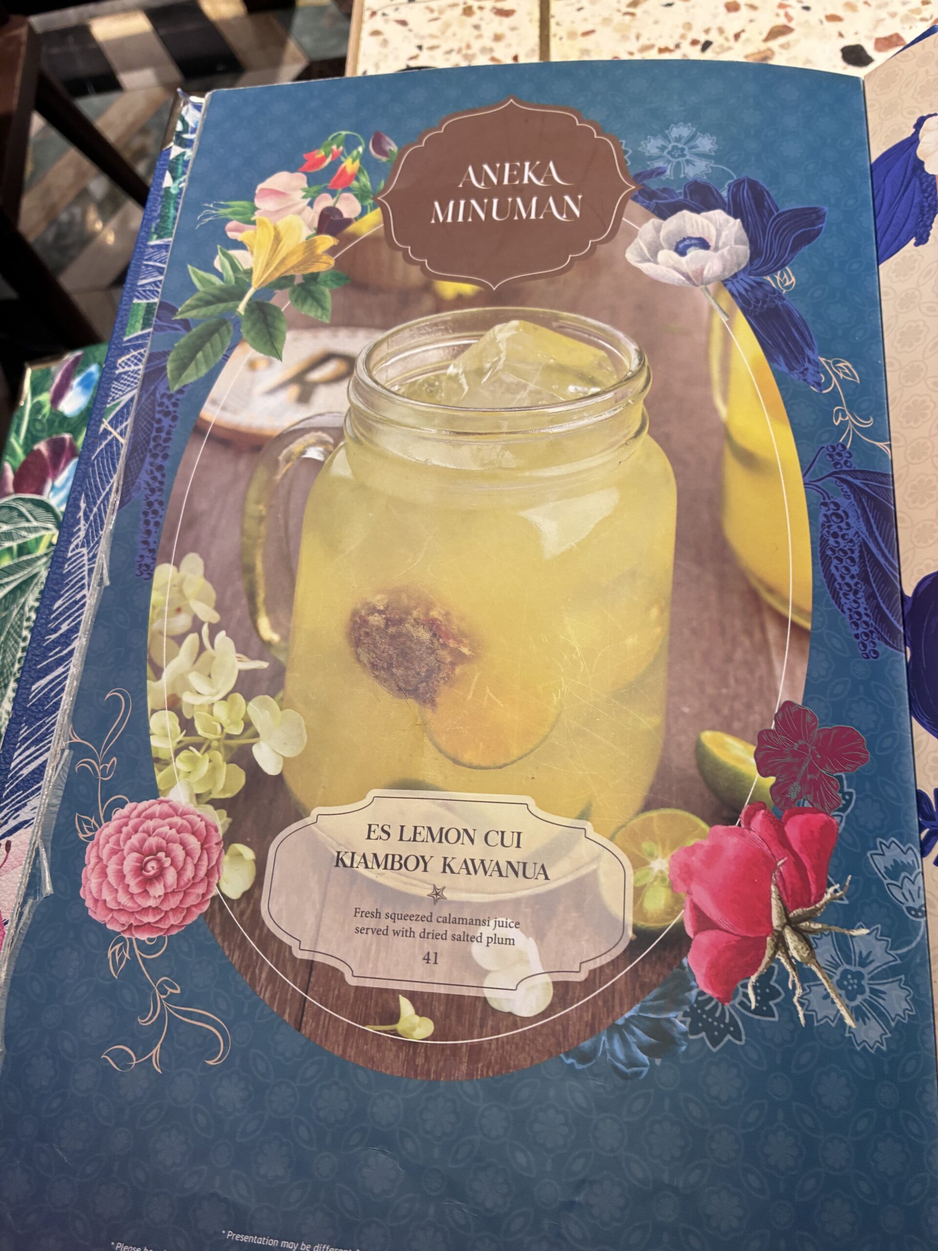 Es Lemon Cui Kiamboy Kawanuaのメニュー