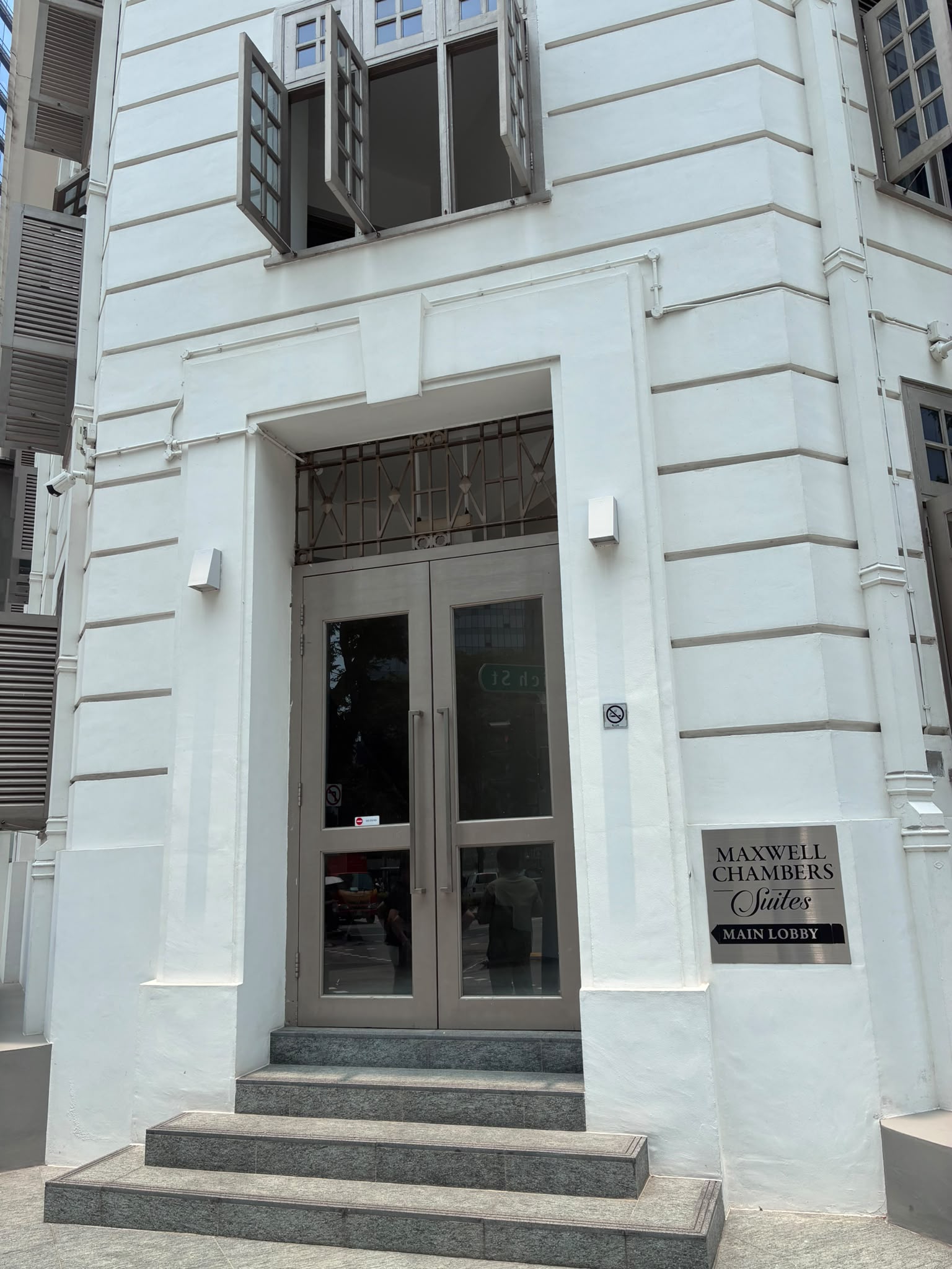 Main lobby entrance of Maxwell Chambers Suites