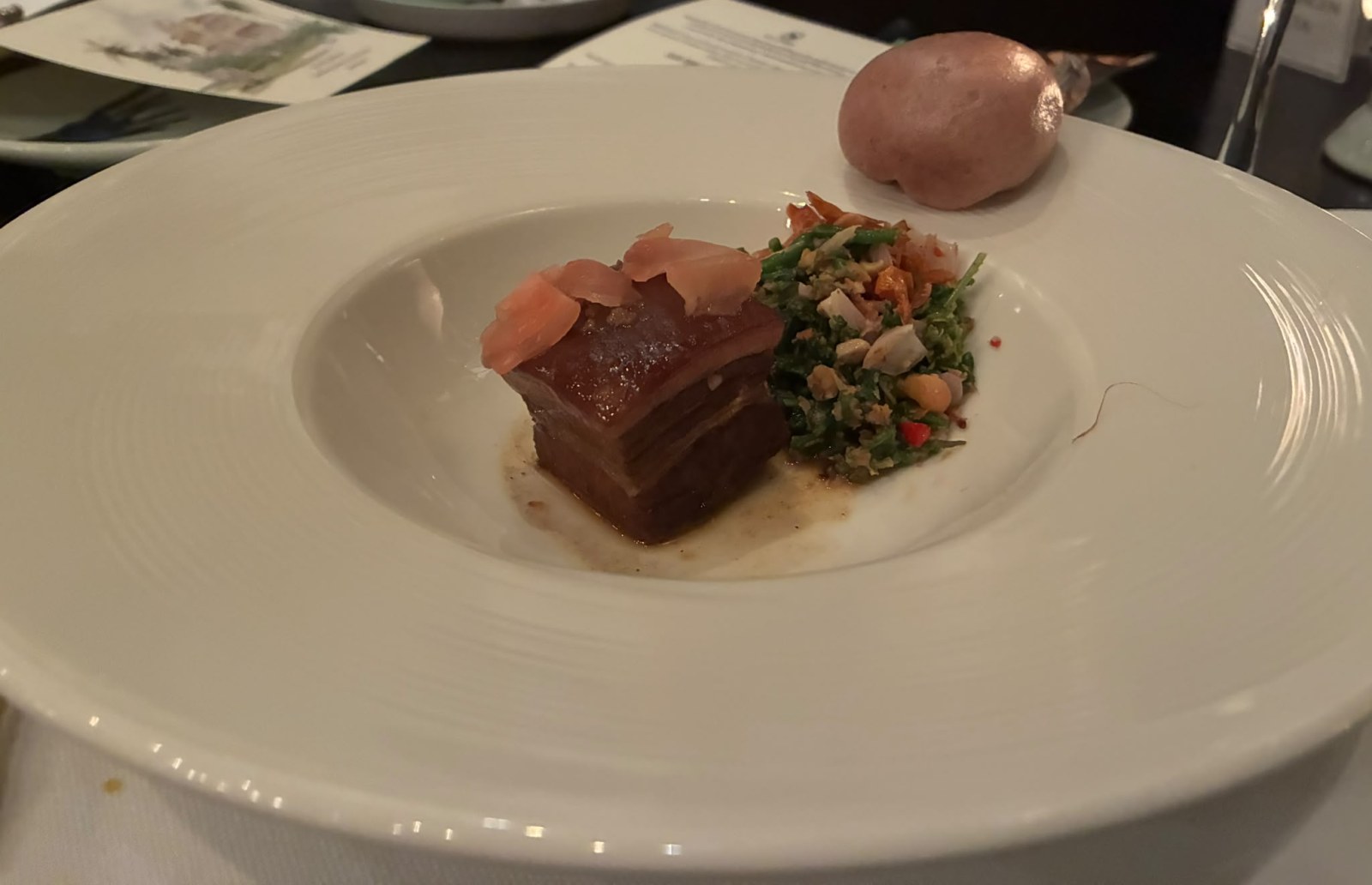 Moo Hong, Phuket-style braised pork belly, served at Blue Elephant Phuket, Thailand