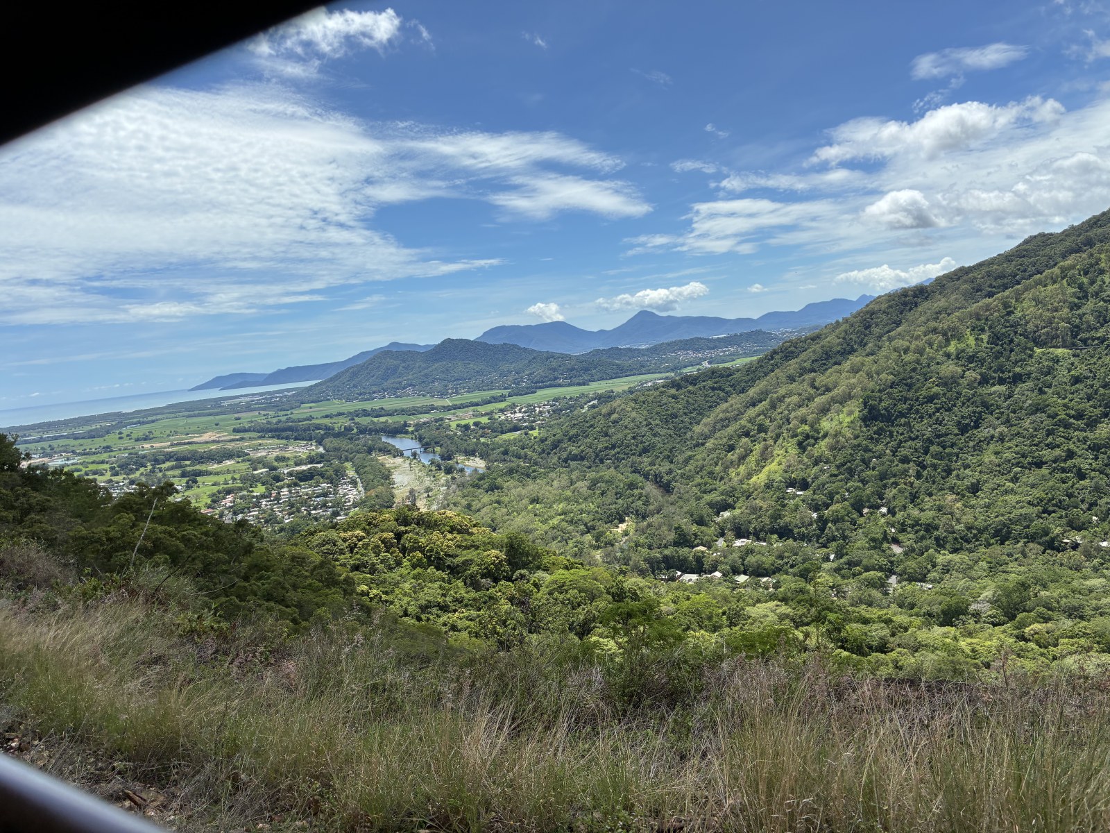 View over the Cairns coastal plain from the window of the Kuranda Scenic Railway