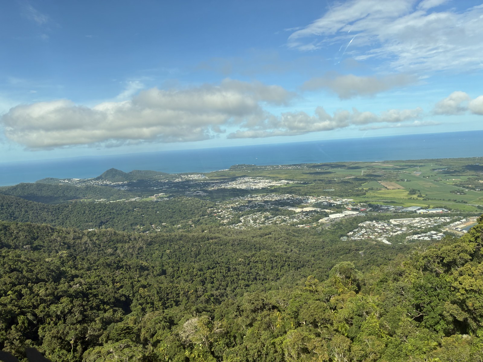 View of Cairns and the Coral Sea from the Skyrail Rainforest Cableway